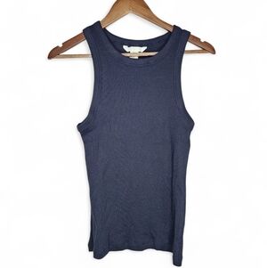 H&M Black Ribbed Knit Tank Top Size M New With Tags
